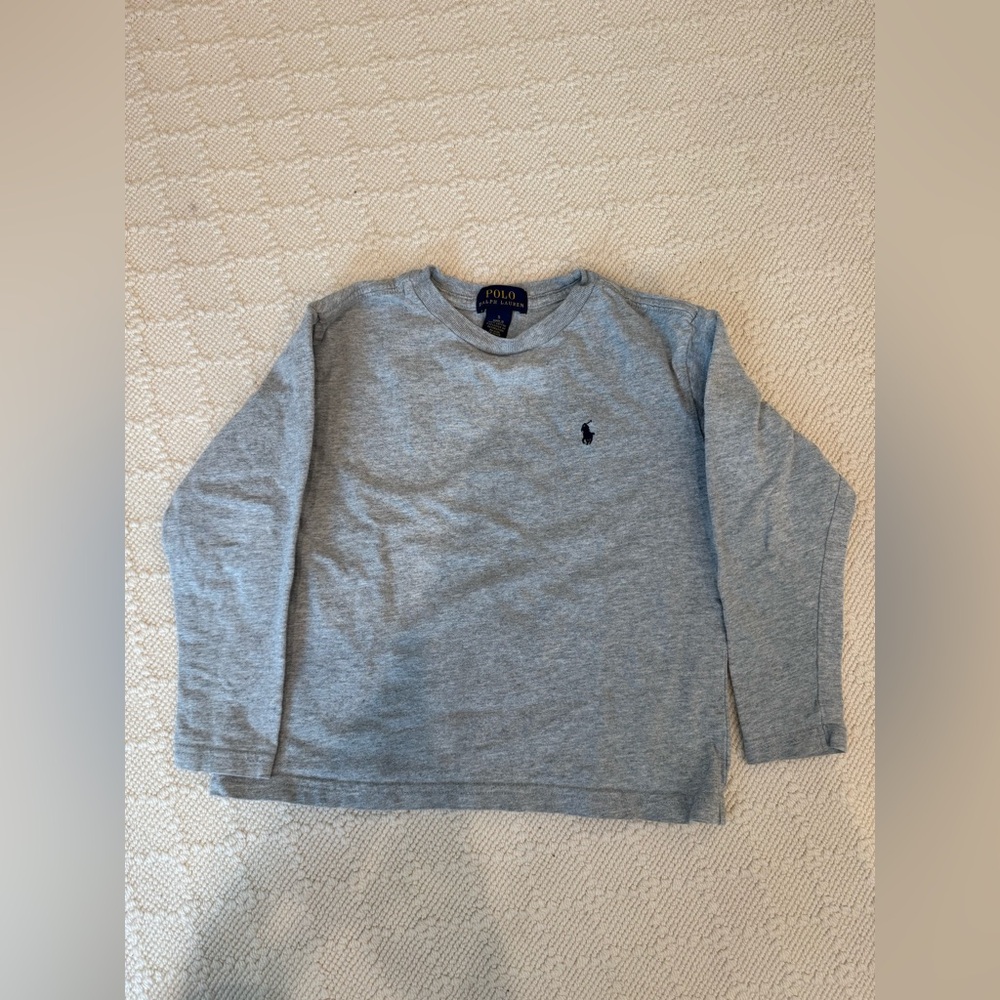 Ralph Lauren boys long sleeve shirt, gray, 5T